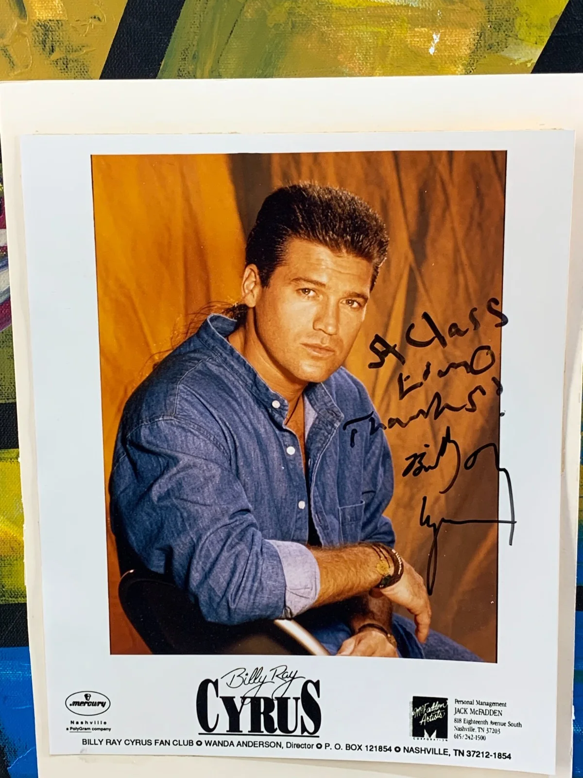 Billy Ray Cyrus - Original autographed signed Agency Press photograph, image 2