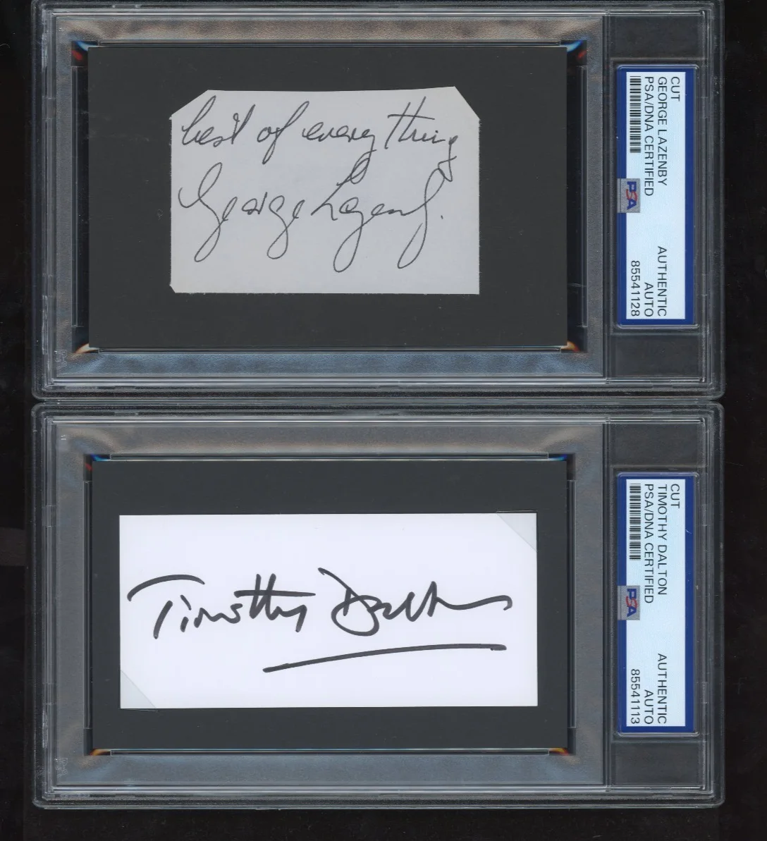 (8) James Bond Actor signed Cut PSA DNA Slab Auto Connery Dalton Moore Craig 007, изображение 4