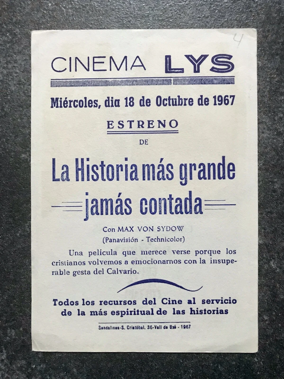 GREATEST STORY EVER TOLD Original JESUS CHRIST Movie Poster Herald MAX VON SYDOW, изображение 2
