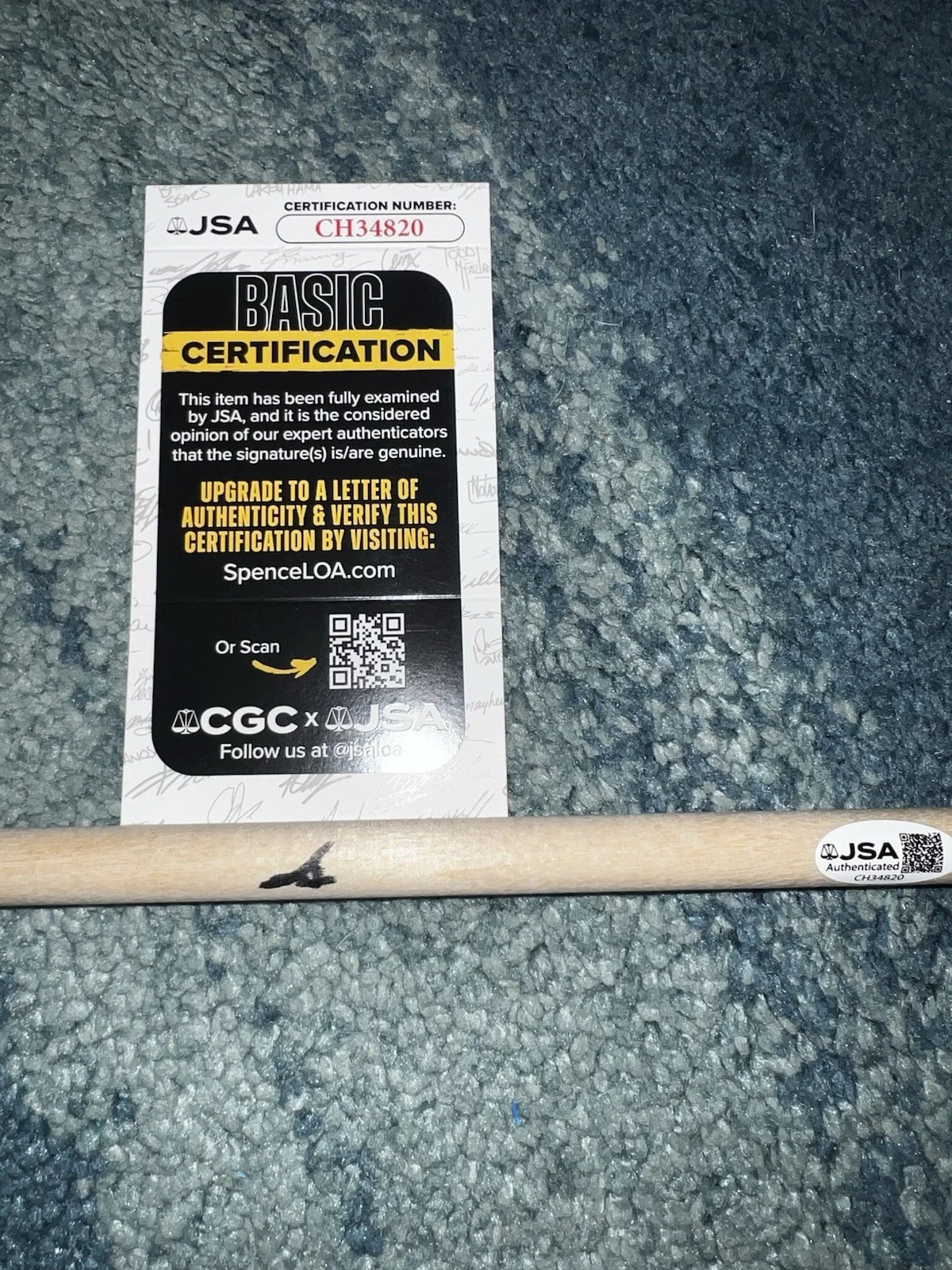 Andy Hurley Signed Drumstick Fall Out Boy Drummer Legend JSA Auth #4, image 2