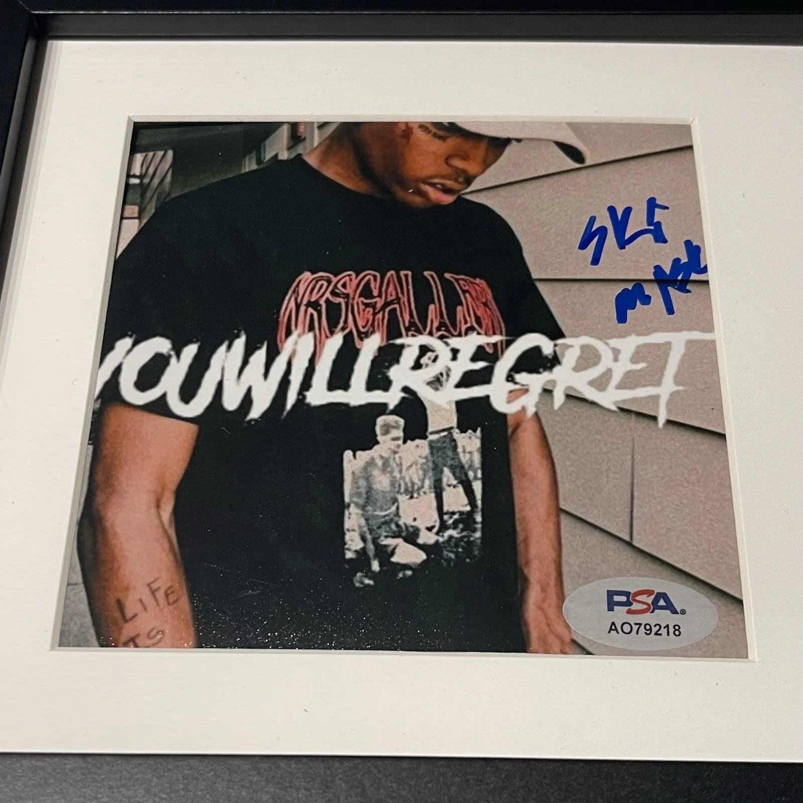 SKI MASK THE SLUMP GOD SIGNED YOU WILL REGRET CD ALBUM AUTOGRAPH FRAMED PSA COA, image 2