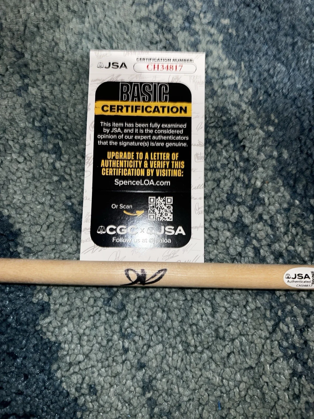 Andy Hurley Signed Drumstick Fall Out Boy Drummer Legend JSA Auth, image 2