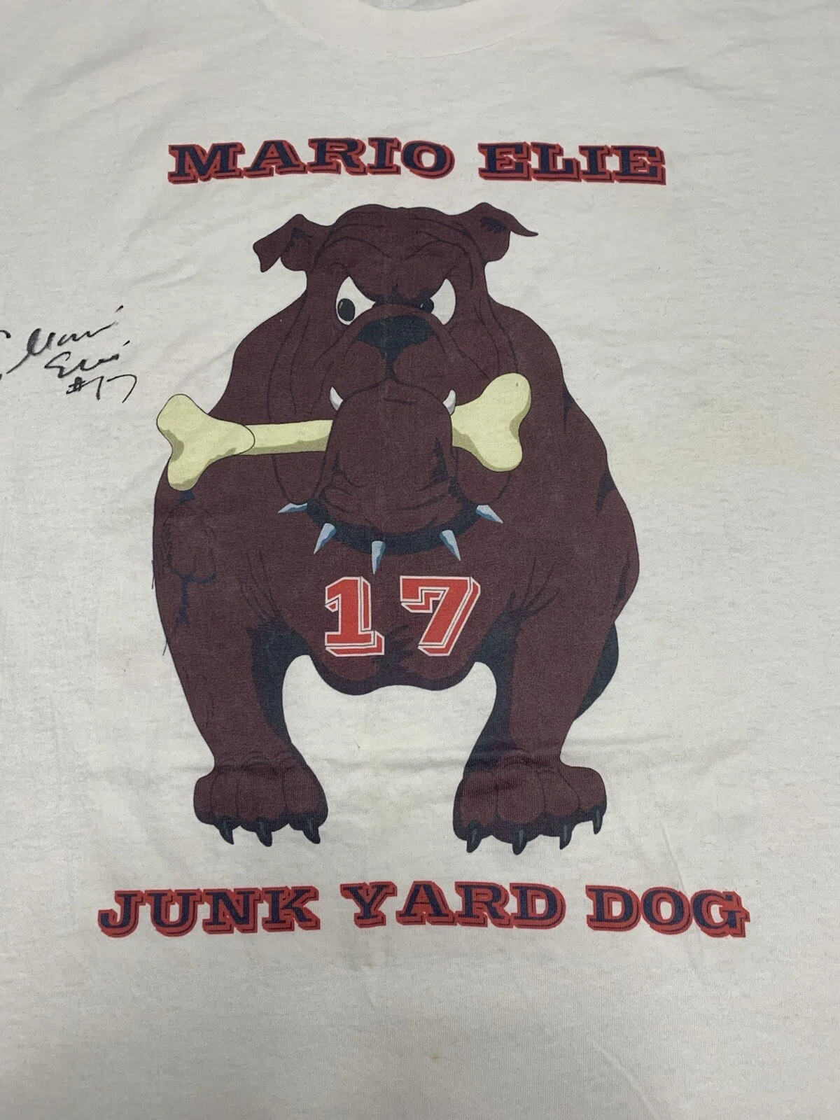 Mario Elie — 90s Mario Elie T-Shirt Men Sz Large #17 Houston Rockets Signed Junk Yard Dog VTG, изображение 3