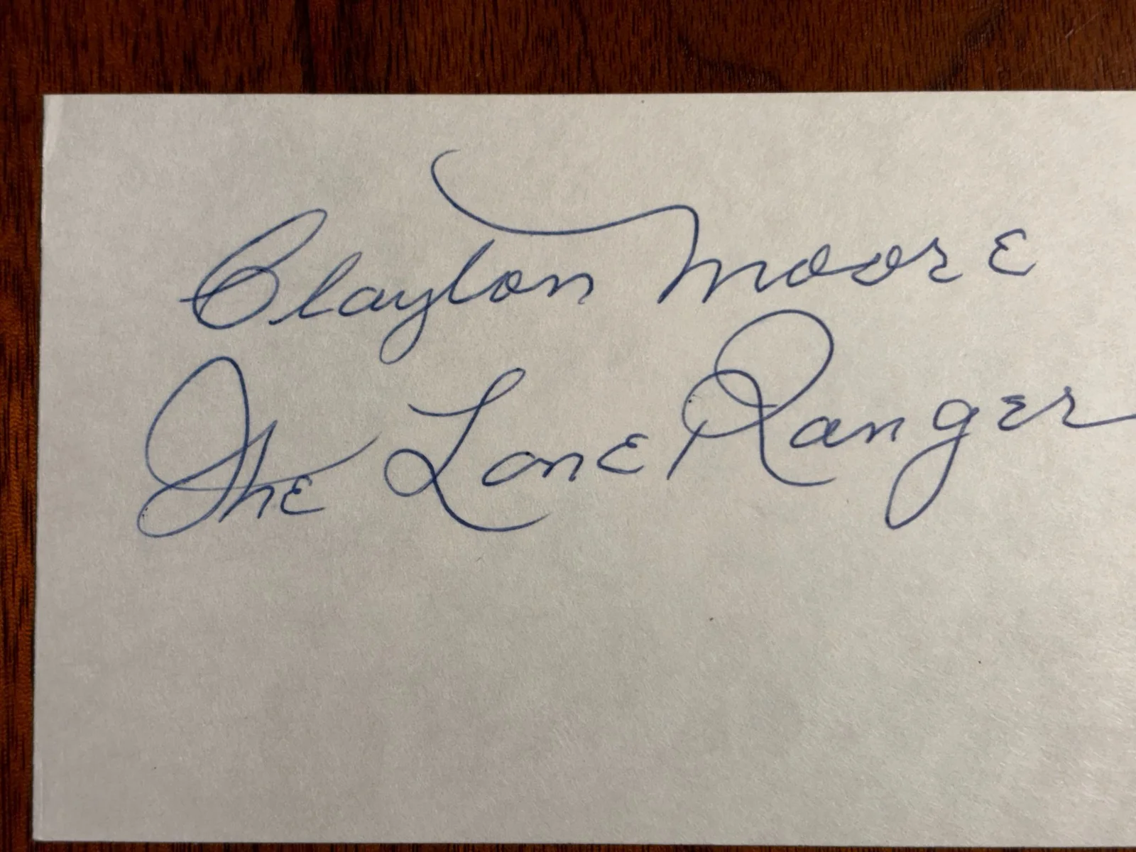Clayton Moore — Stunning 3x5 Signed by Clayton Moore as "The Lone Ranger" + Unsigned 8x10 Photo, изображение 3