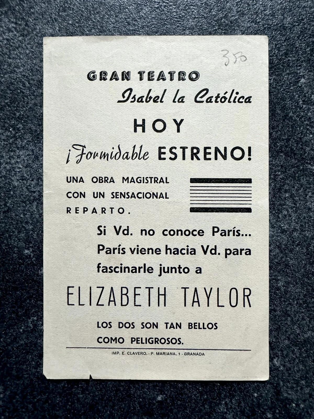 LAST TIME I SAW PARIS 1954 Movie Poster Herald ELIZABETH TAYLOR WALTER PIDGEON, изображение 2