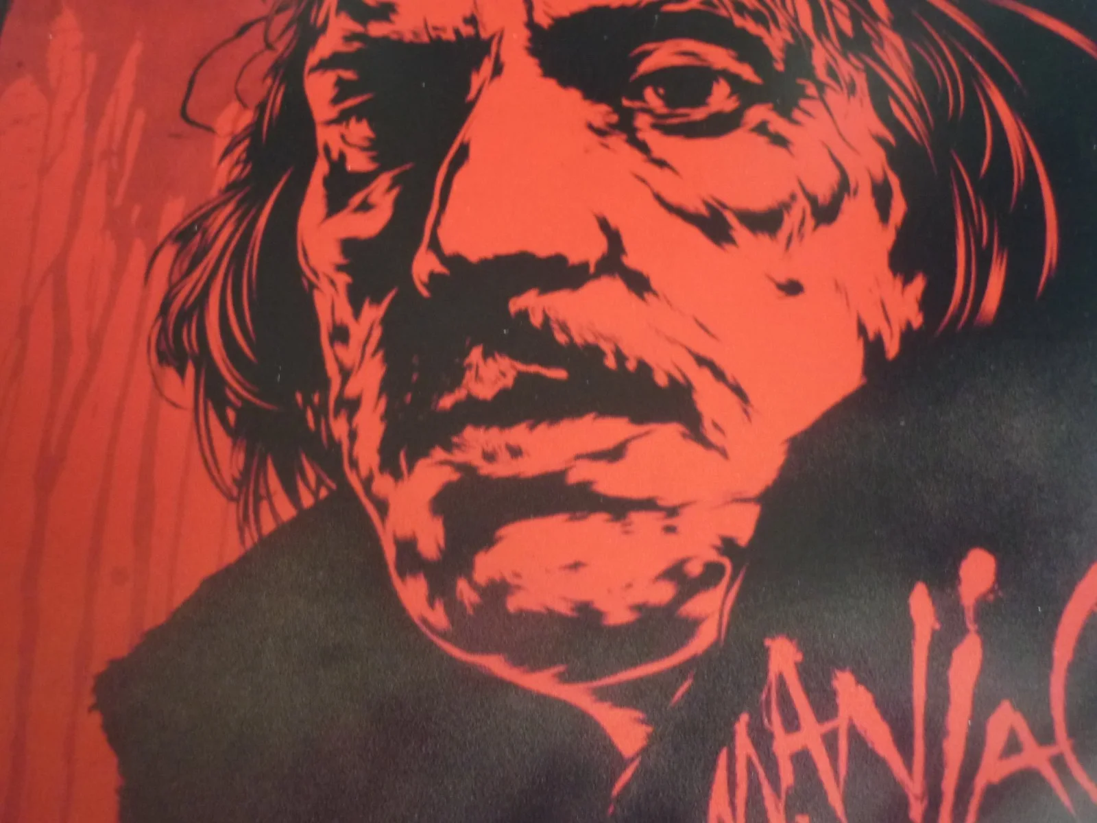 14x11 framed poster soundtrack artwork Maniac 1980 blood splattered cover, изображение 2