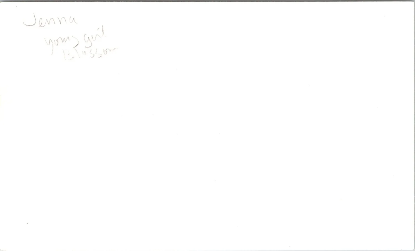 Jenna Von Oy — Jenna Von Oy Signed 3x5 Index Card Blossom Autographed, image 2