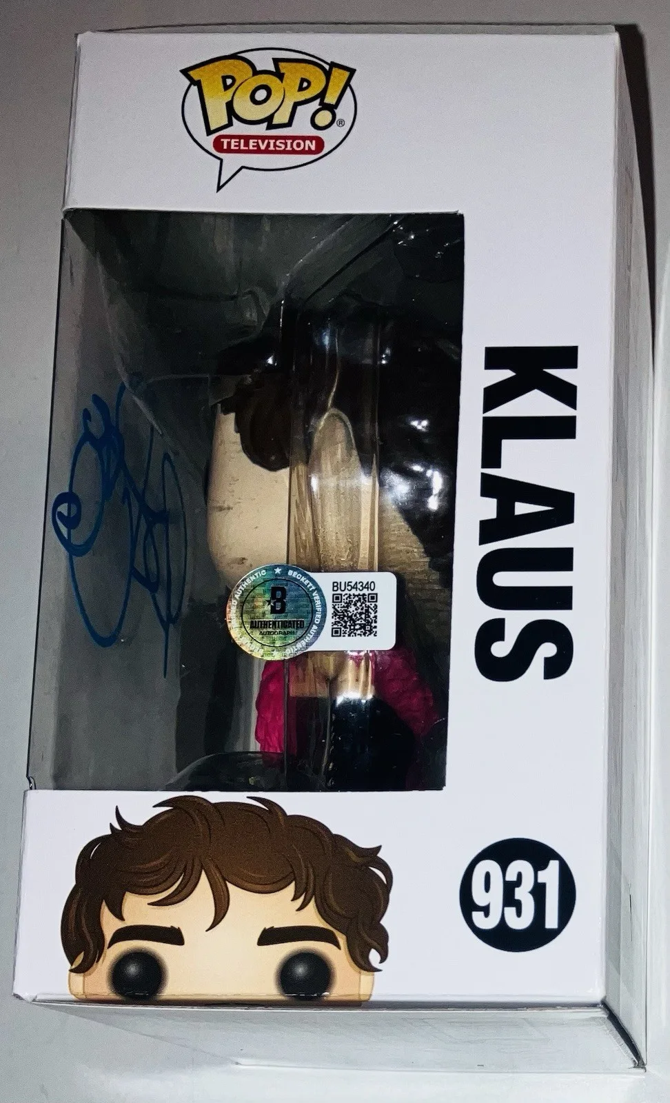 ROBERT SHEEHAN SIGNED AUTOGRAPHED KLAUS UMBRELLA ACADEMY FUNKO POP #931 BAS COA!, изображение 2