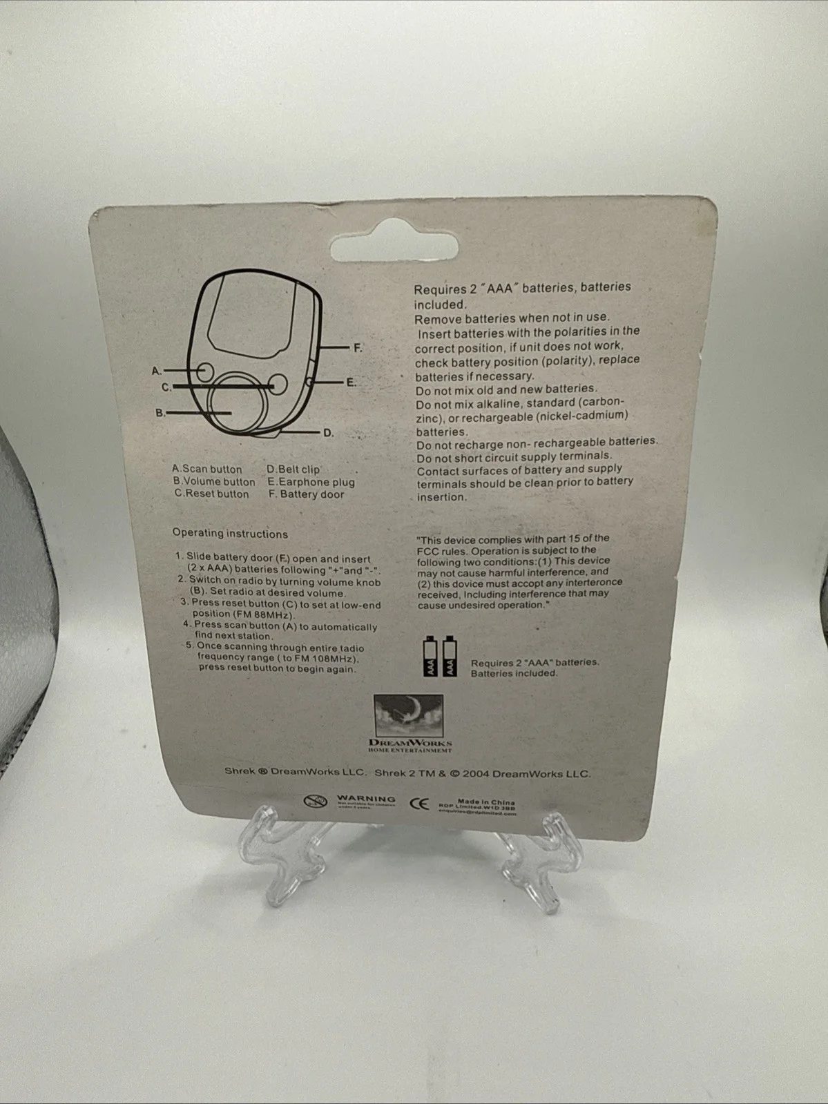Shrek 2 Mini Radio - Collectable From Dreamworks 2004 - Unopened & Still Sealed, изображение 3