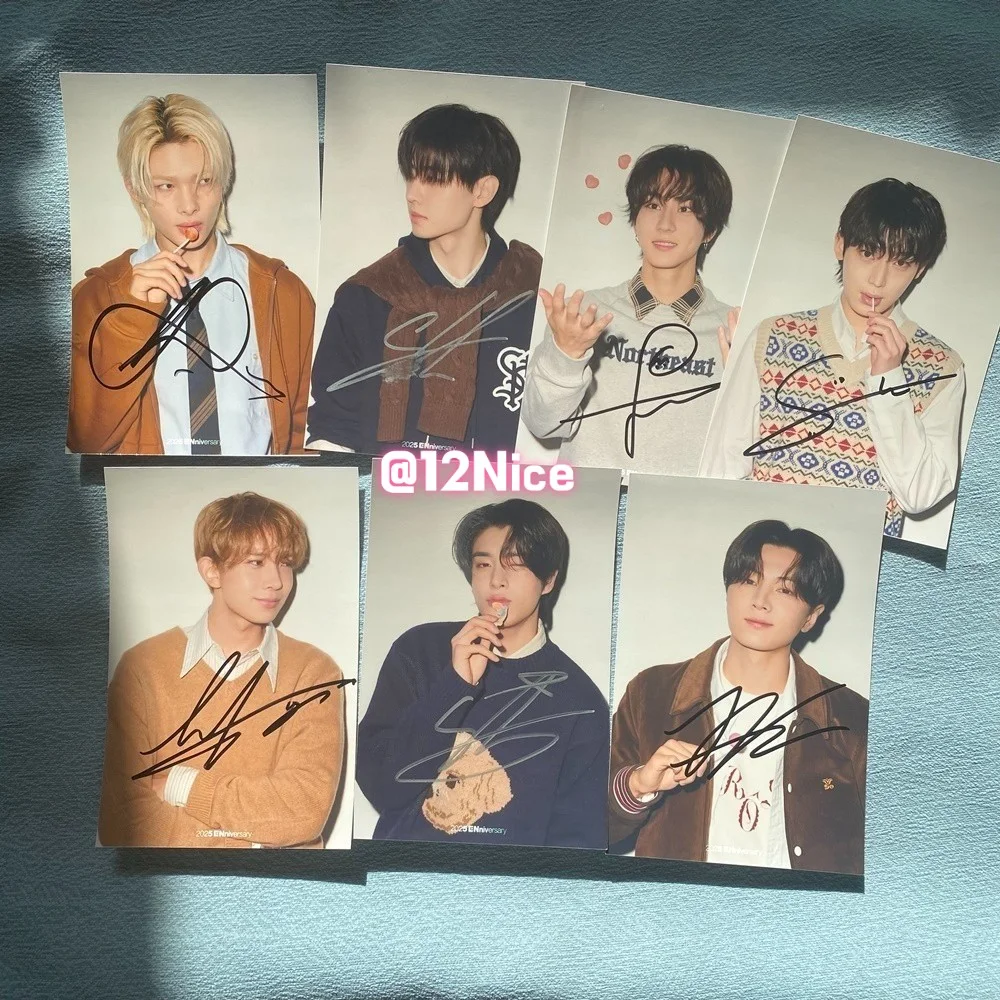 ENHYPEN — ENHYPEN Autographed Hand Signed Photo For Eniversary FAMILY Collection 4*6 #Nice, изображение 2