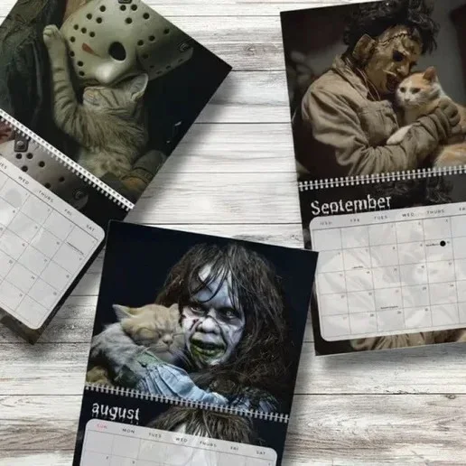 Horror but with Cats 2026 Wall Calendar (11 x 8.5 inch), image 2