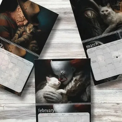 Horror but with Cats 2026 Wall Calendar (11 x 8.5 inch), image 3