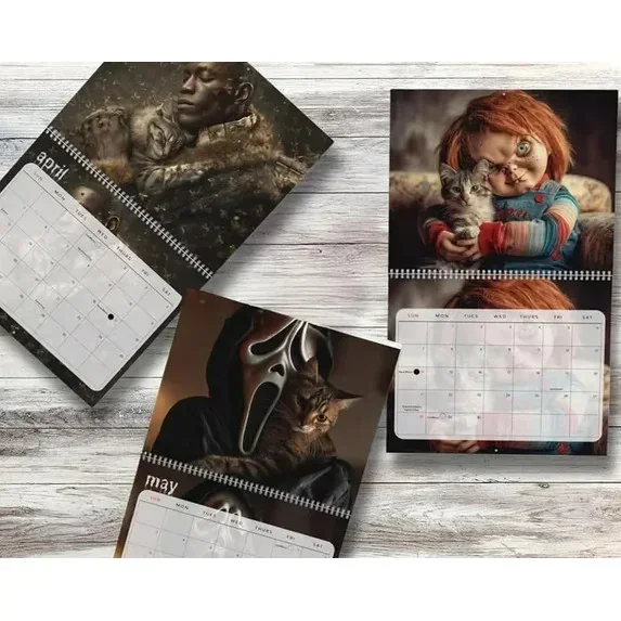 Horror but with Cats 2026 Wall Calendar (11 x 8.5 inch), image 4