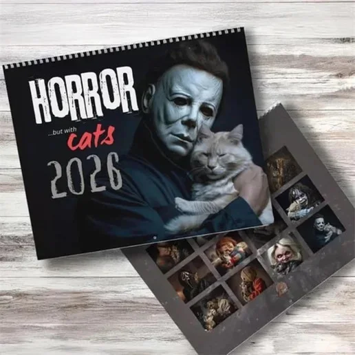 Horror but with Cats 2026 Wall Calendar (11 x 8.5 inch), image 5