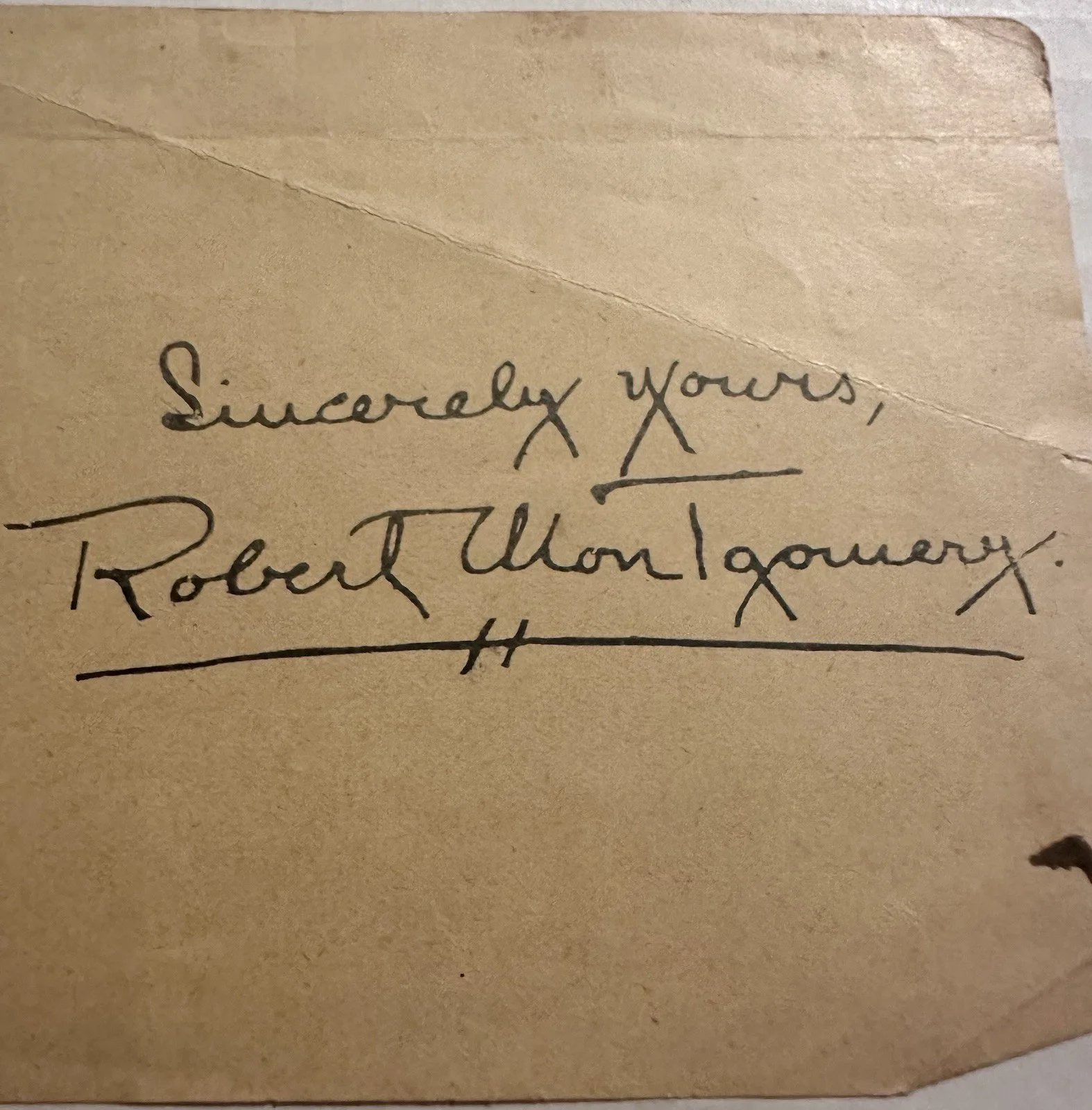 Robert Montgomery — Actor ROBERT MONTGOMERY SIGNED 1930s AUTOGRAPH NR (Bewitched Father), image 3