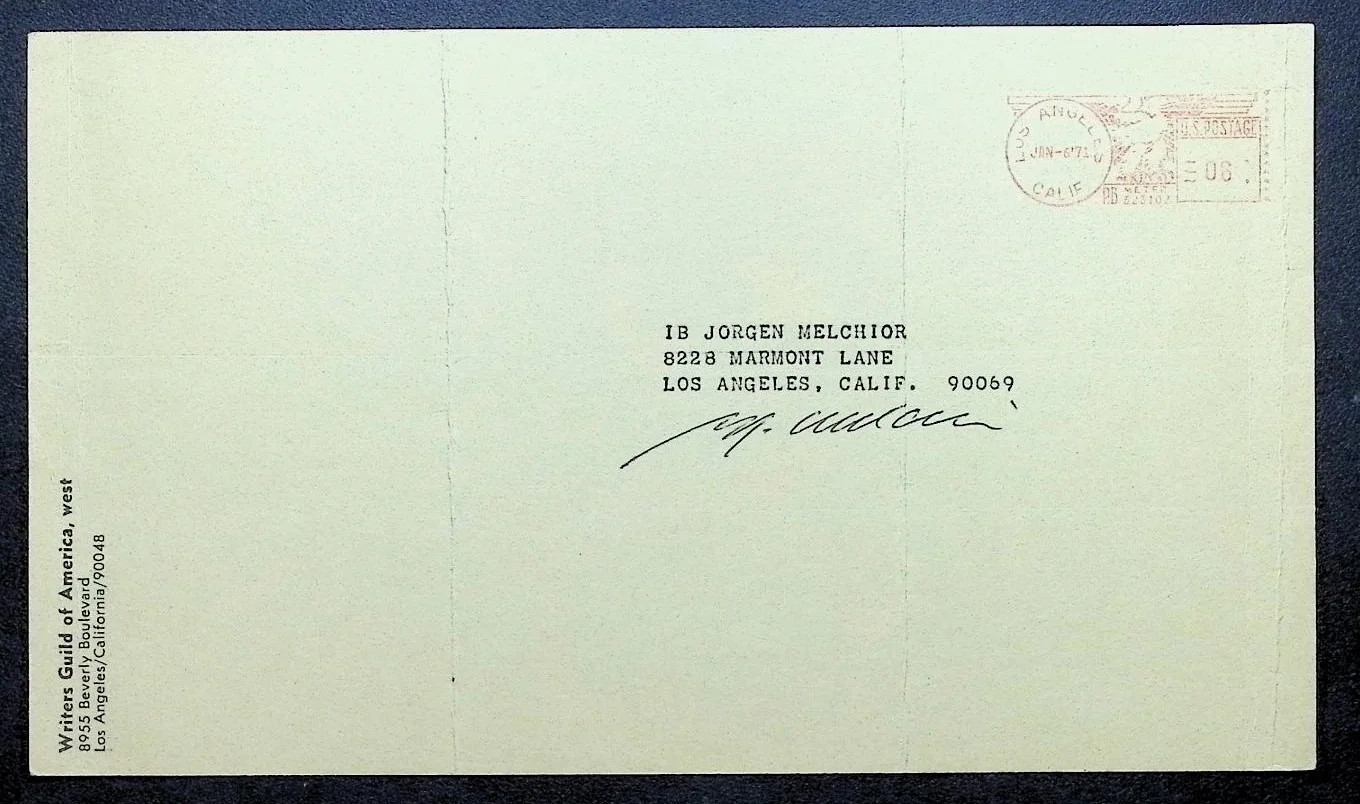 Sally Kellerman Elliott Gould Robert Altman Signed 1971 MASH Screening Card Auto, image 2