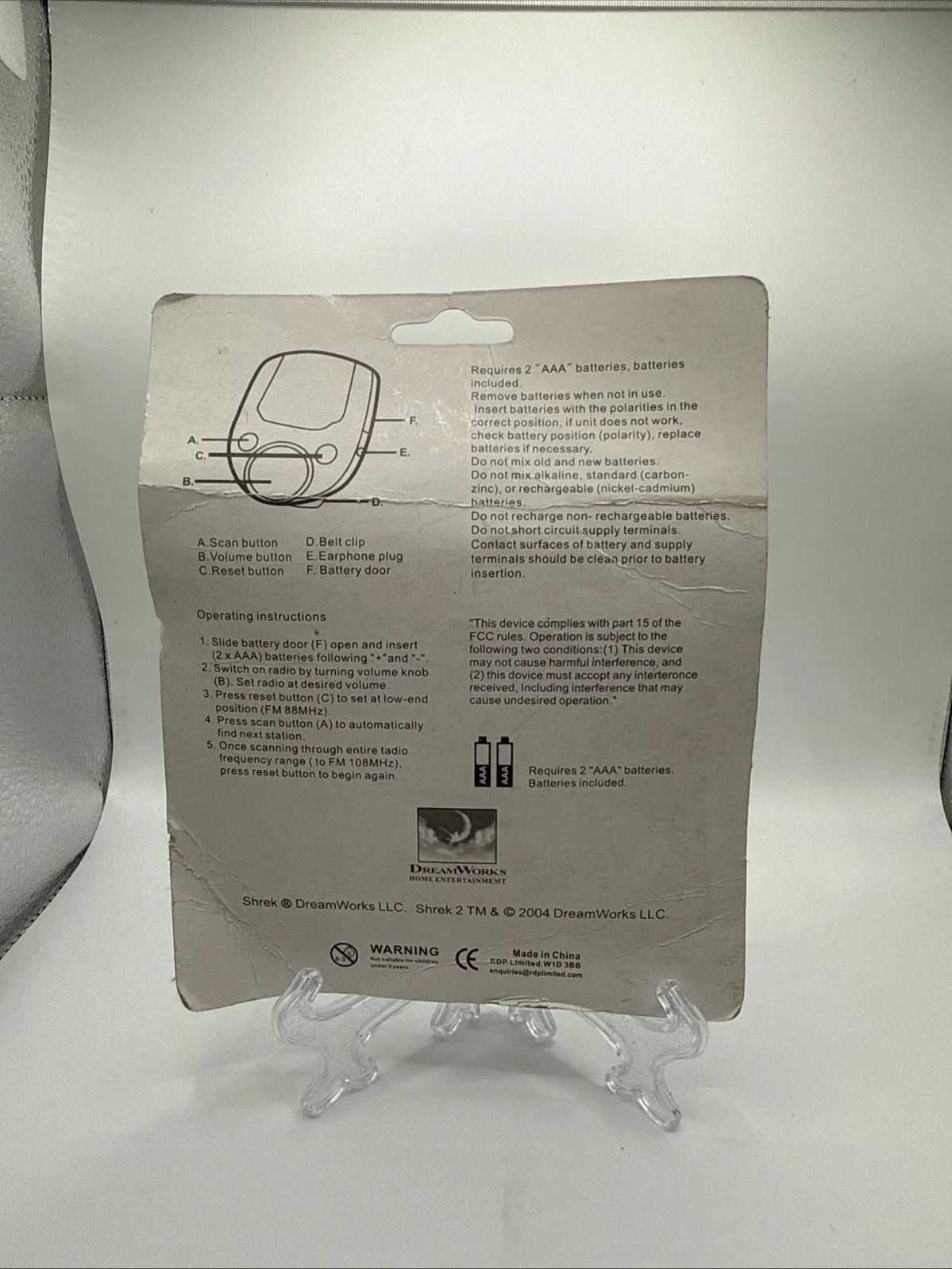 Shrek 2 Mini Radio - Collectable Dreamworks 2004 - Unopened - Wear To Packaging, image 5