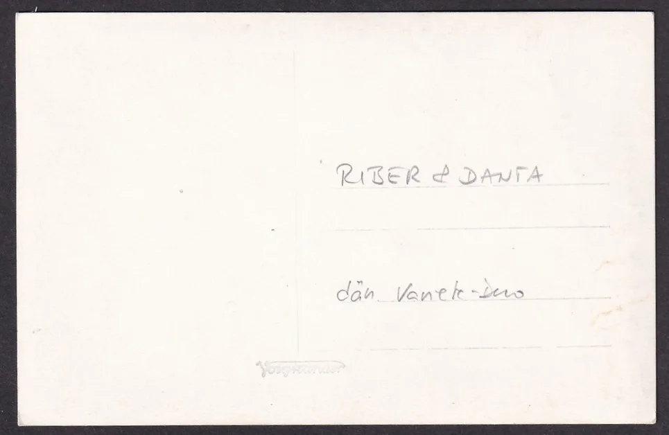 RIBER & DANTA German Dancing Duo signed postcard, image 2