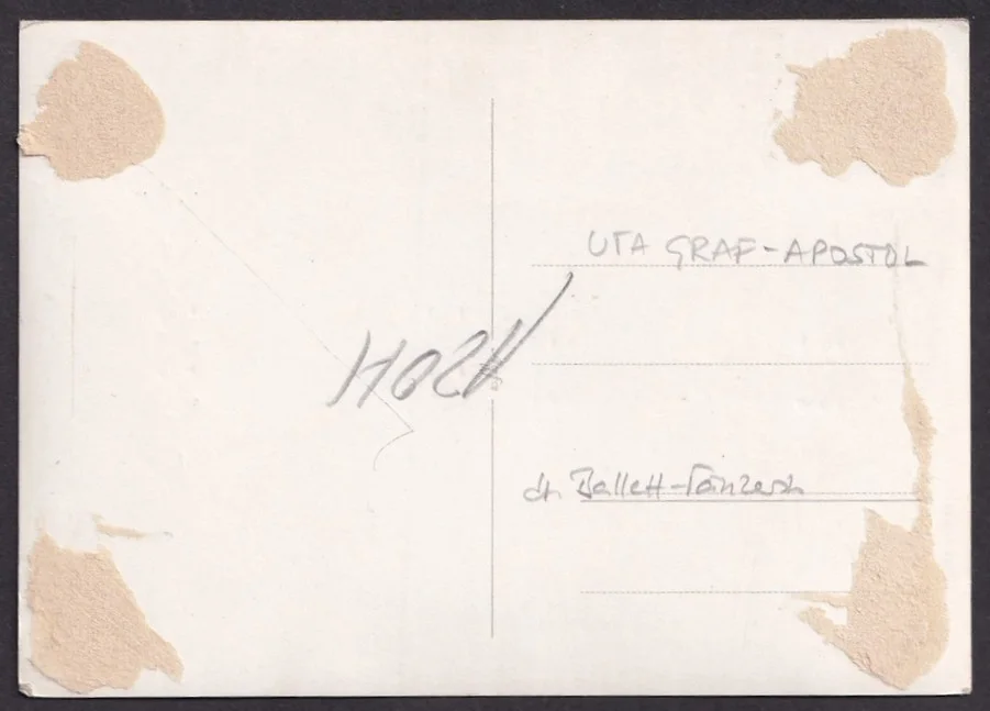 UTA GRAF - APOSTOL German Ballet Dancer signed postcard, image 2