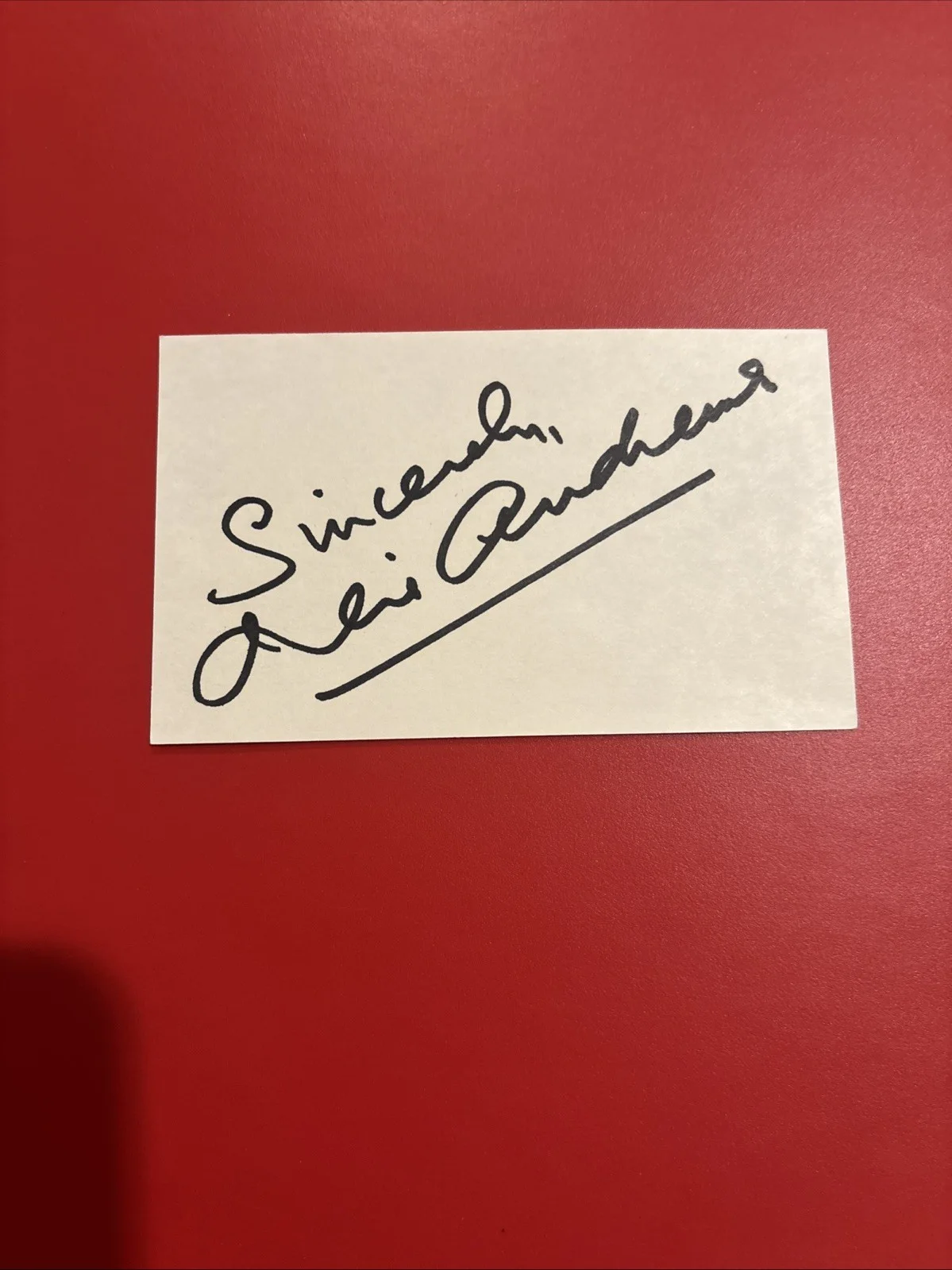 Julie Andrews — Julie Andrews Dick Van Dyke Signed 3x5 Index Card Mary Poppins Movie, изображение 3