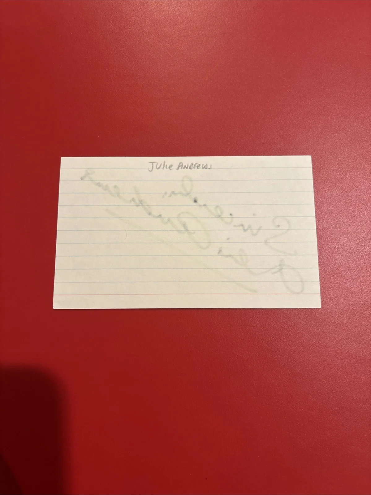 Julie Andrews — Julie Andrews Dick Van Dyke Signed 3x5 Index Card Mary Poppins Movie, изображение 4