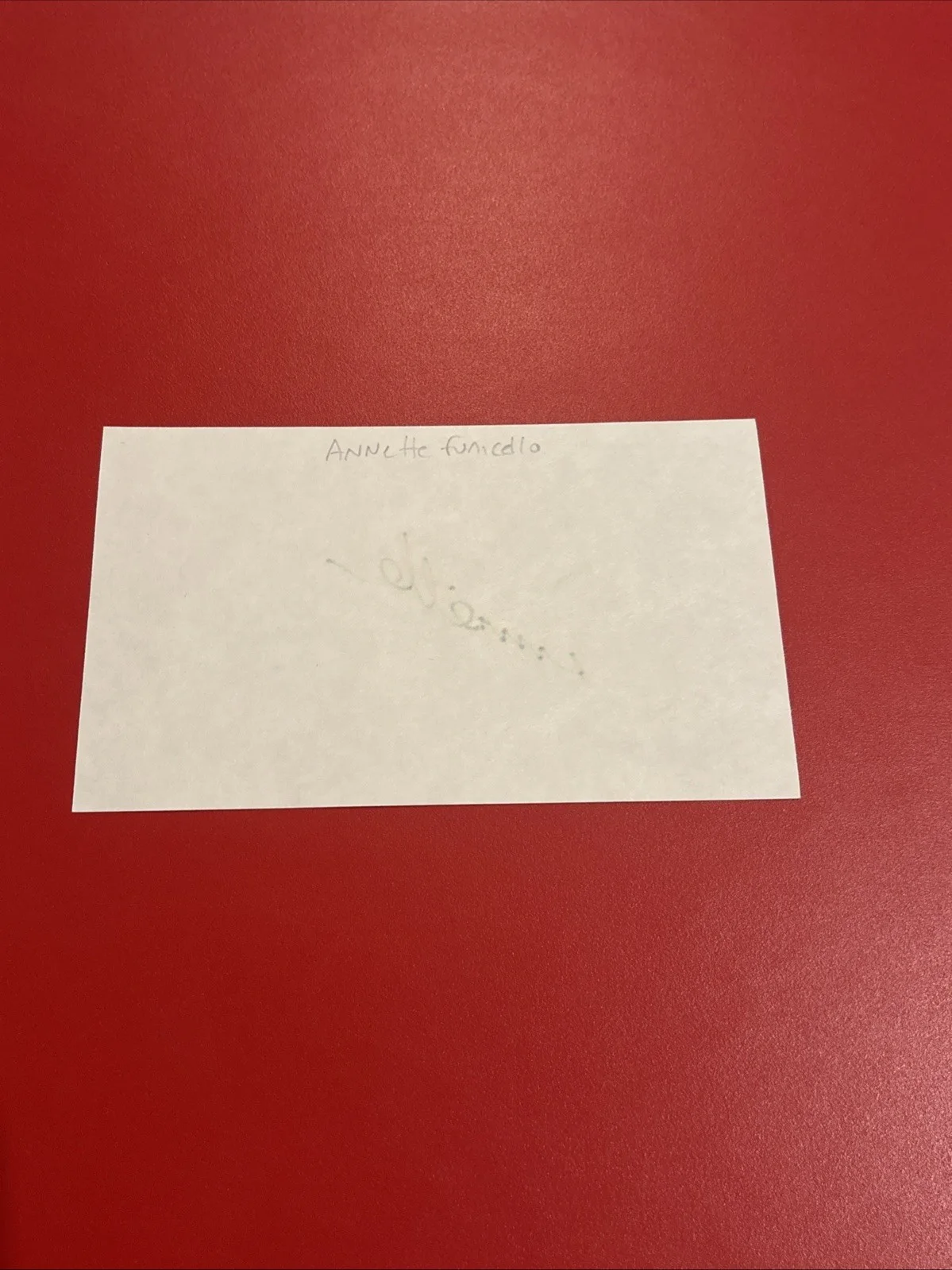 Annette Funicello — Annette Funicello Signed 3x5 Index Card Autograph, image 2