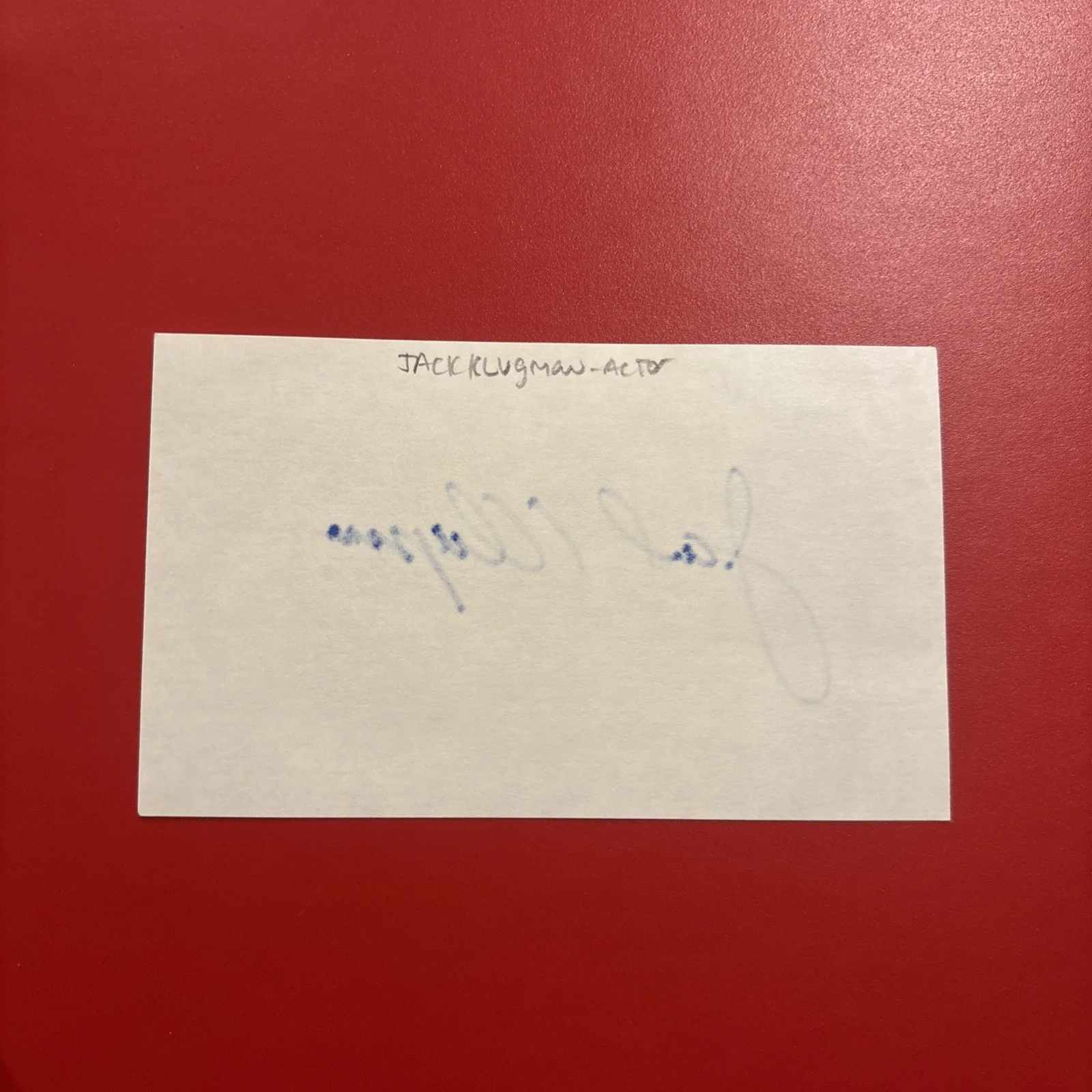 Jack Klugman — Jack Klugman Signed Autographed 3x5 Index Card - Odd Couple Quincy M.E. Deceased, изображение 2