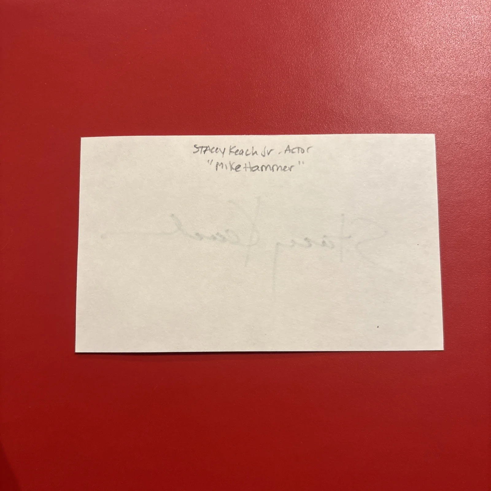 Stacy Keach — Stacy Keach Signed Index Card Signature Vintage Autographed AUTO, image 2