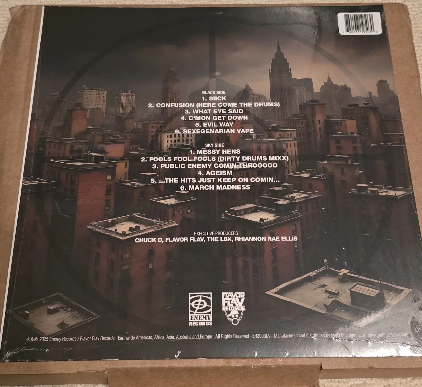 Public Enemy- Black Sky Over the Projects vinyl w/ sleeve AUTOGRAPHED, Sealed, image 2