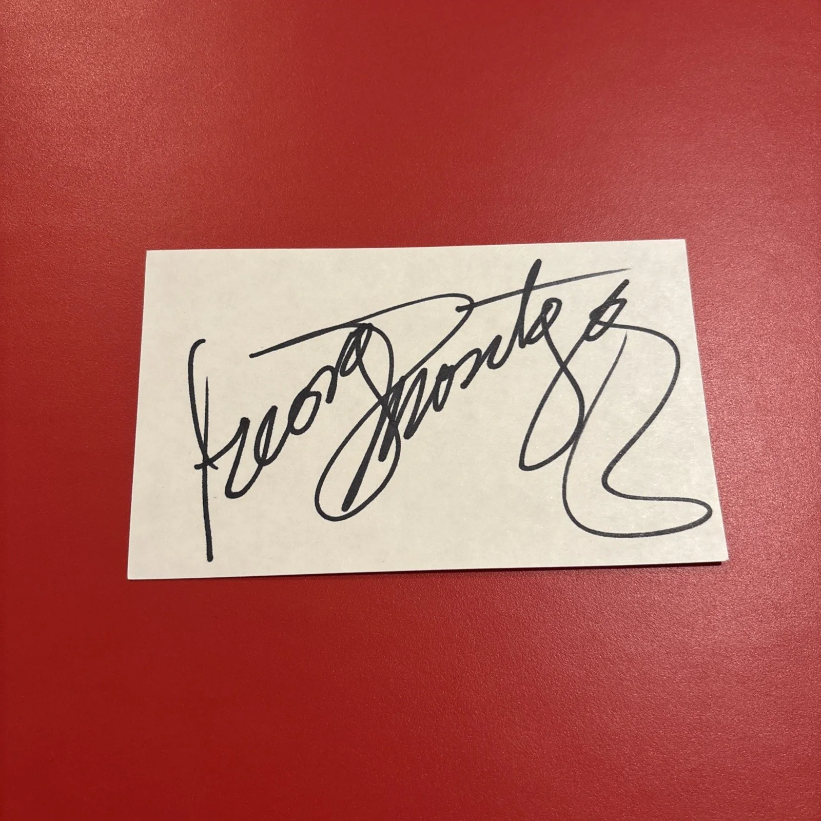 George Montgomery — George Montgomery Signed Auto 3x5 Index Card Samar, image 2