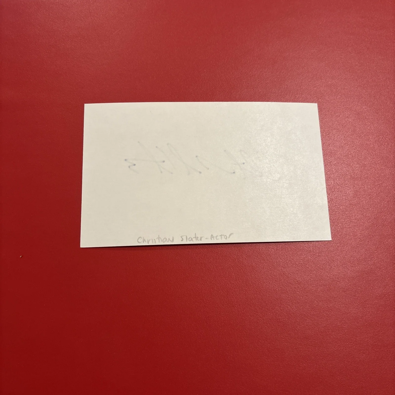 Christian Slater — Chris Slater Signed 3x5 Index, image 2