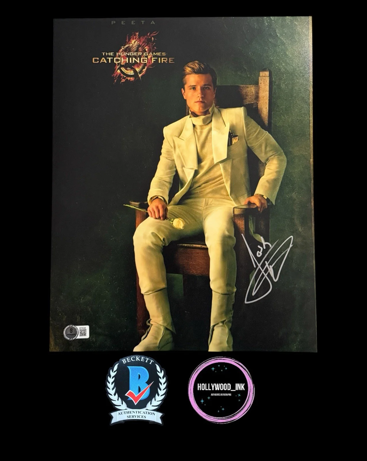 Josh Hutcherson — JOSH HUTCHERSON SIGNED 11x14 PHOTO THE HUNGER GAMES AUTOGRAPH BECKETT BT55340