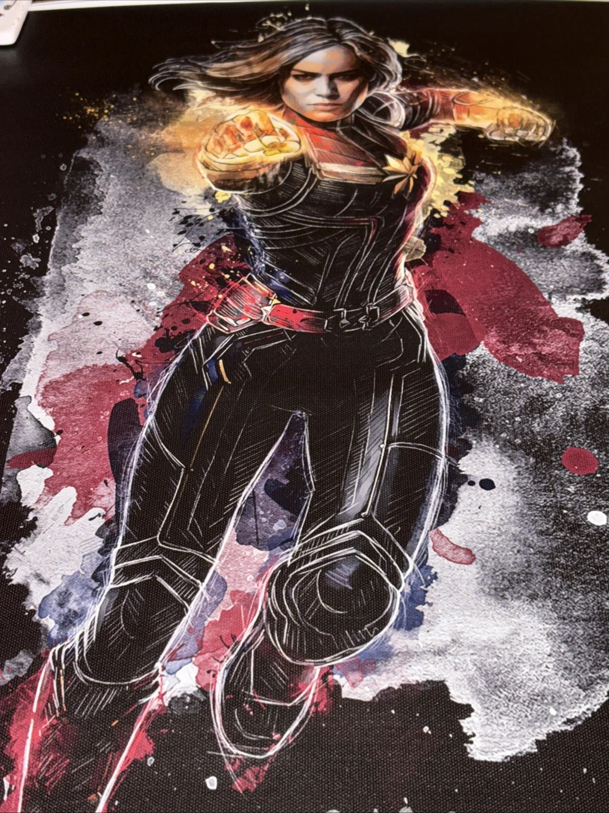 Brie Larson — Brie Larson Signed Autographed 24"x18" Captain Marvel Canvas Poster JSA Auth, image 4