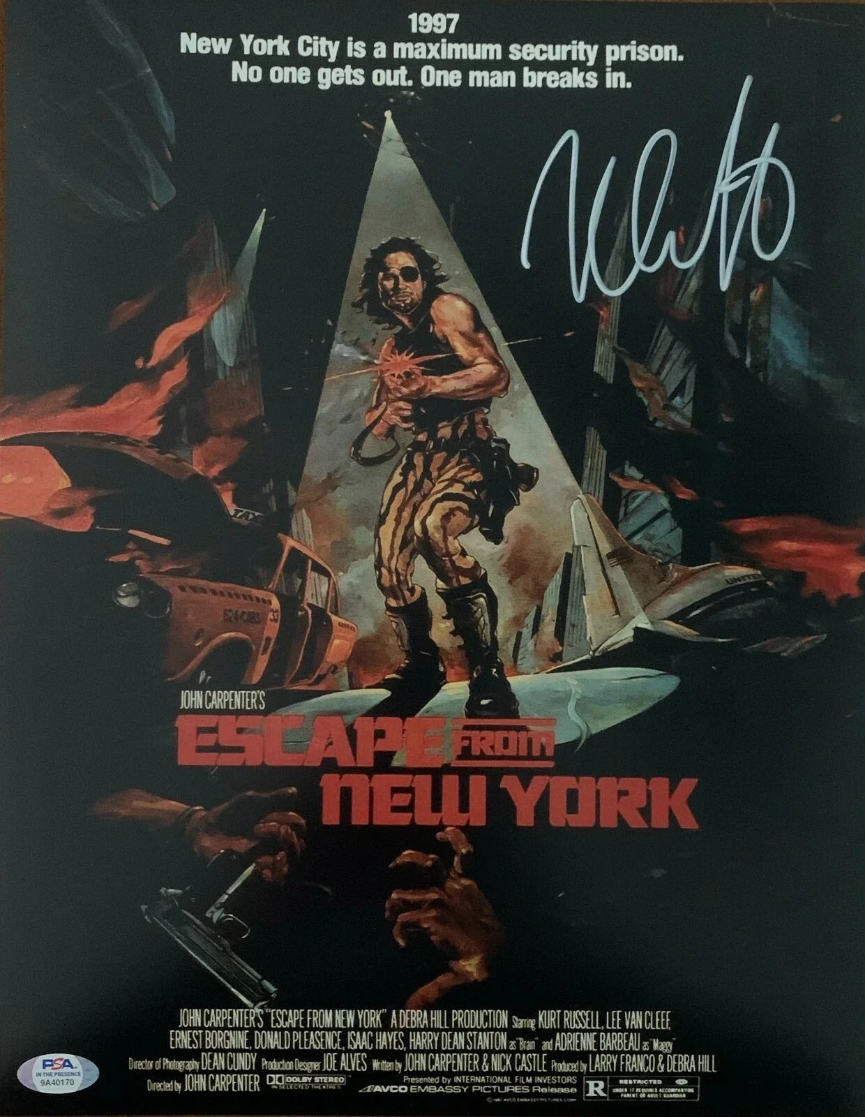 Nick Castle — Nick Castle autographed signed 11x14 photo Escape From New York PSA COA