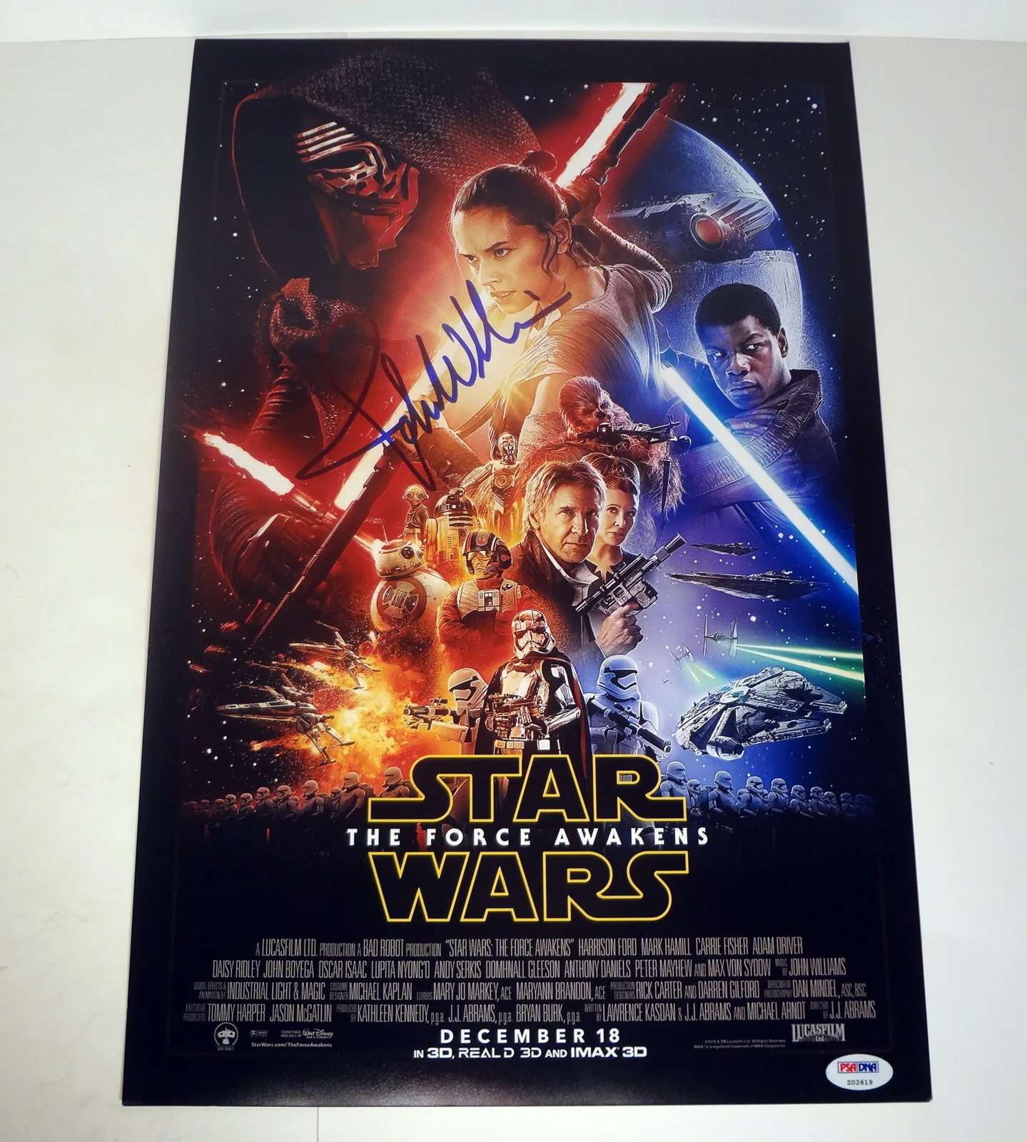 John Williams — John Williams Signed Star Wars The Force Awakens Movie Poster PSA/DNA COA, изображение 2