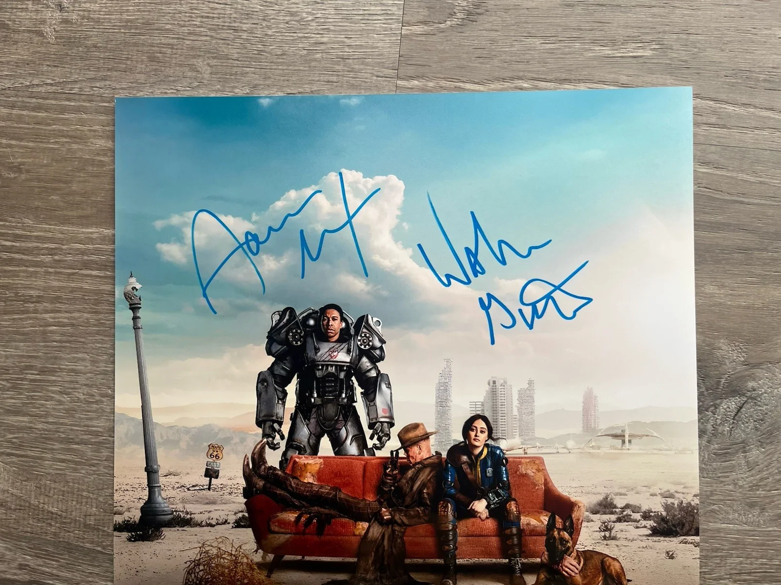 Walton Goggins — Walton Goggins Aaron Moten Signed Fallout 11x14 Photo Beckett COA Ghoul Maximus, изображение 3