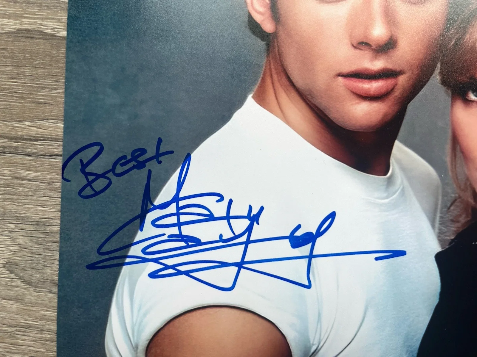 Maxwell Caulfield — Maxwell Caulfield Signed Michael Carrington 8x10 Photo Beckett COA Grease 2, изображение 4
