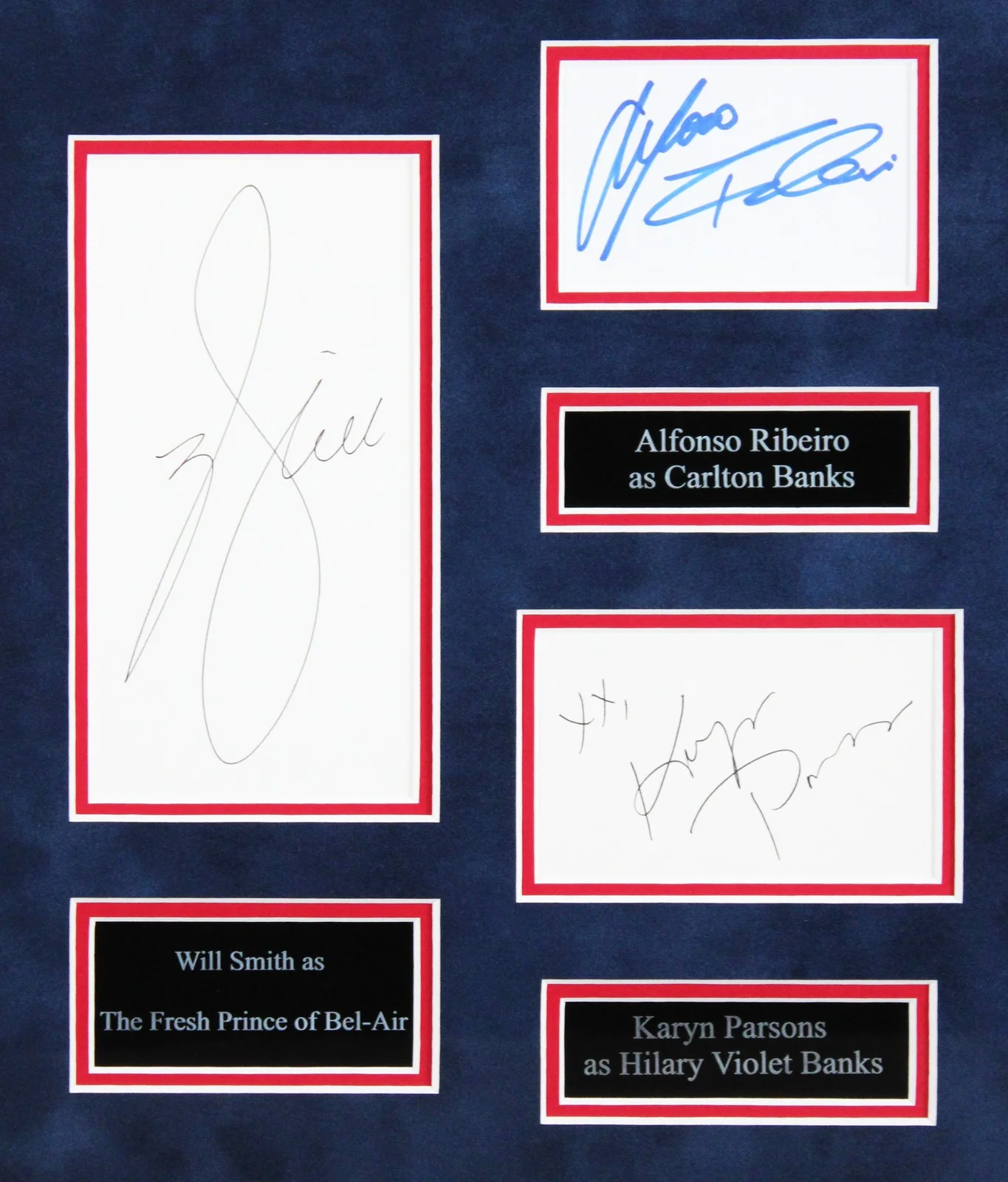 Will Smith, James Avery, Karyn Parsons, Alfonso Ribeiro, Tatyana — Fresh Prince of Bel-Air (7) Smith, Parsons, Ribeiro +4 Signed Framed Display BAS, изображение 2