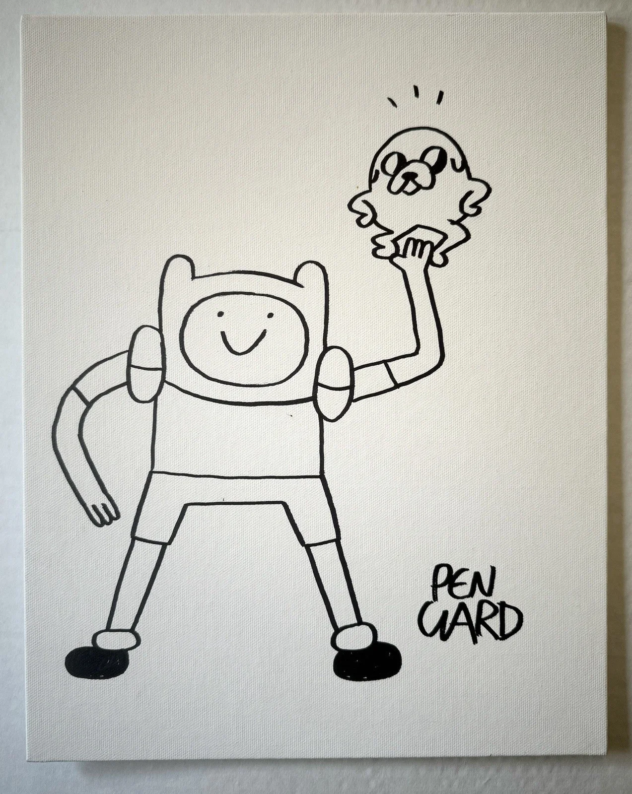 Pen Ward — Pendleton Pen Ward Signed 11X14 rare sketch board Finn&Jake Adventure Time JSA