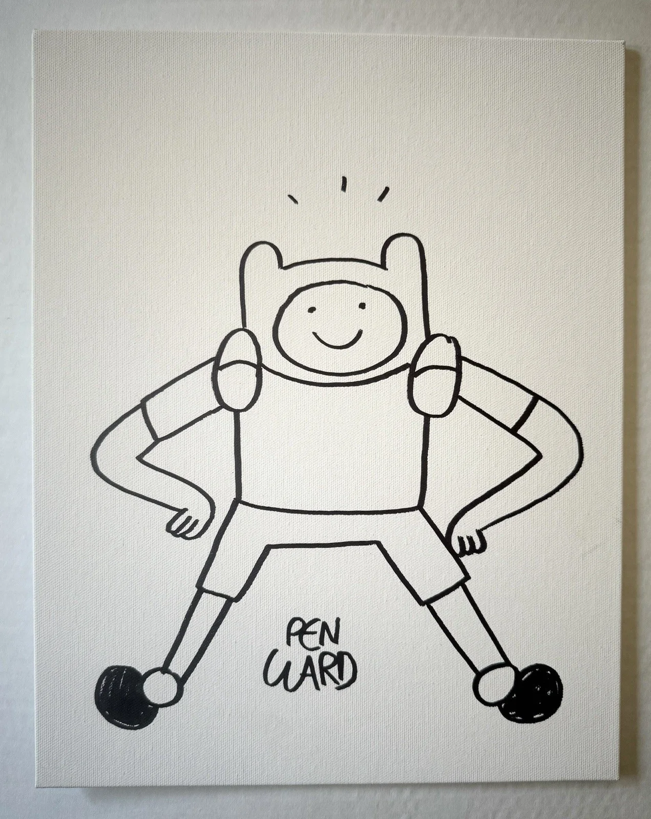 Pen Ward — Pendleton Pen Ward Signed Auto 11X14 rare sketch board Finn Adventure Time JSA