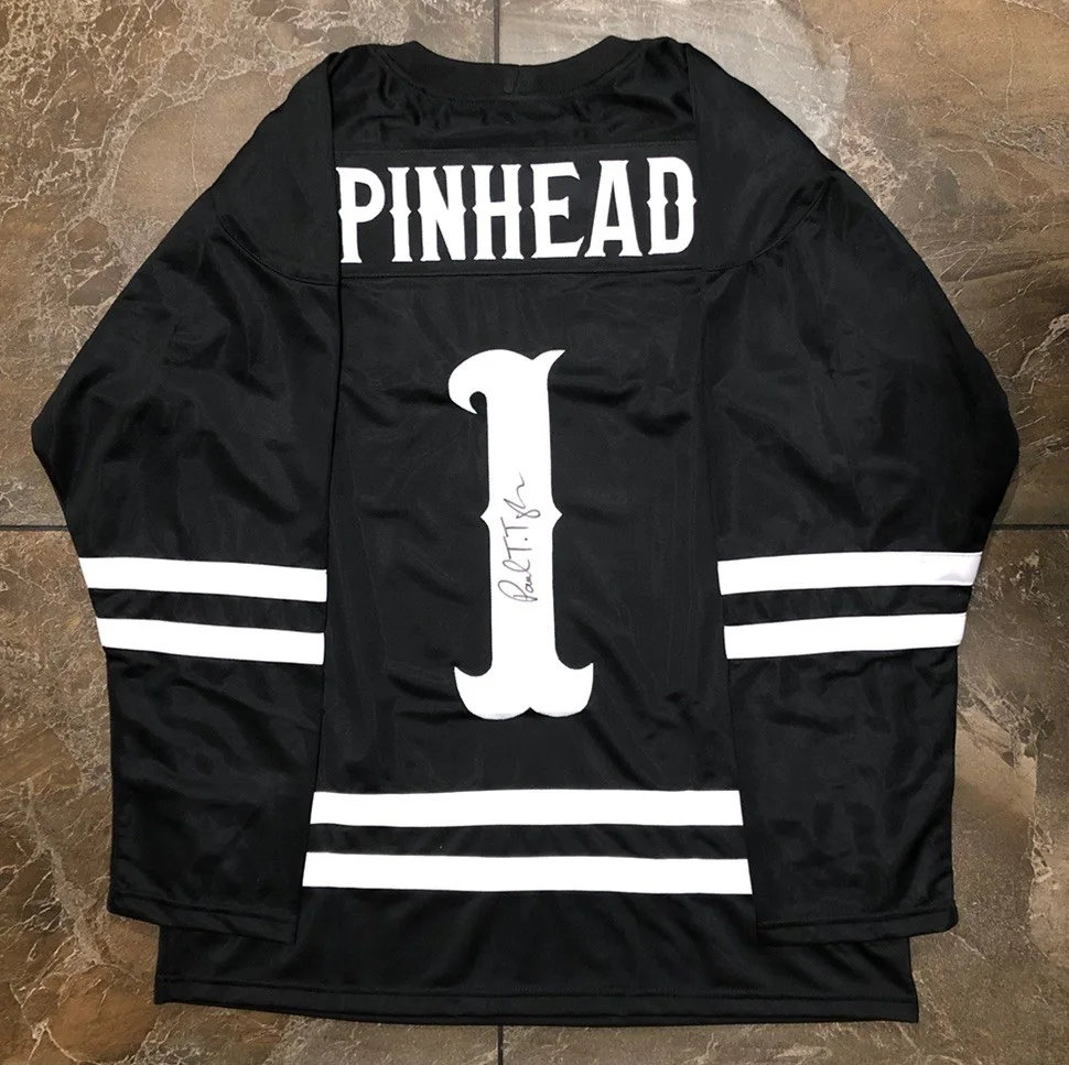 Paul T. Taylor — PAUL T. TAYLOR PINHEAD SIGNED HELLRAISER JUDGEMENT CENOBITES HOCKEY JERSEY JSA, изображение 2