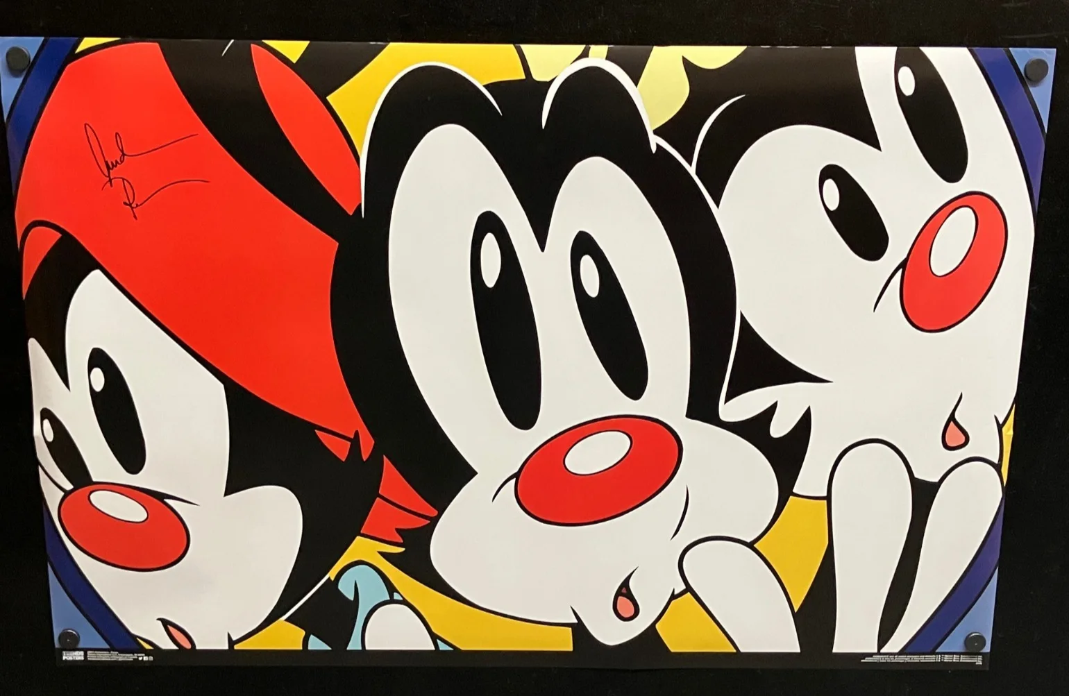 Andrea Romano — Animaniacs YAKKO, WAKKO, DOT Andrea Romano Signed Poster 22x34 Wizard World COA