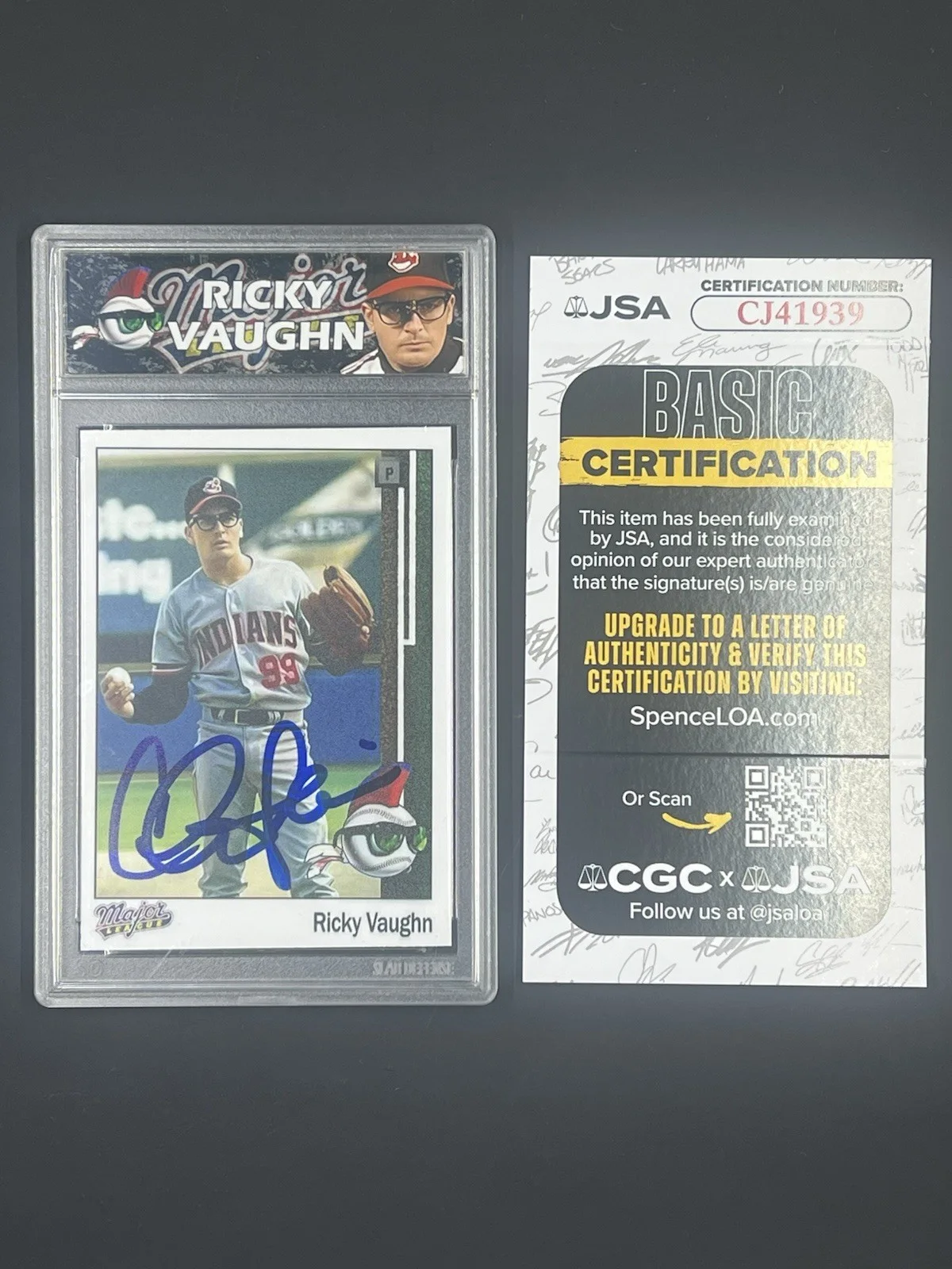 Charlie Sheen — Charlie Sheen Signed Custom Major League Ricky Vaughn Card IP Auto JSA Indians, image 3