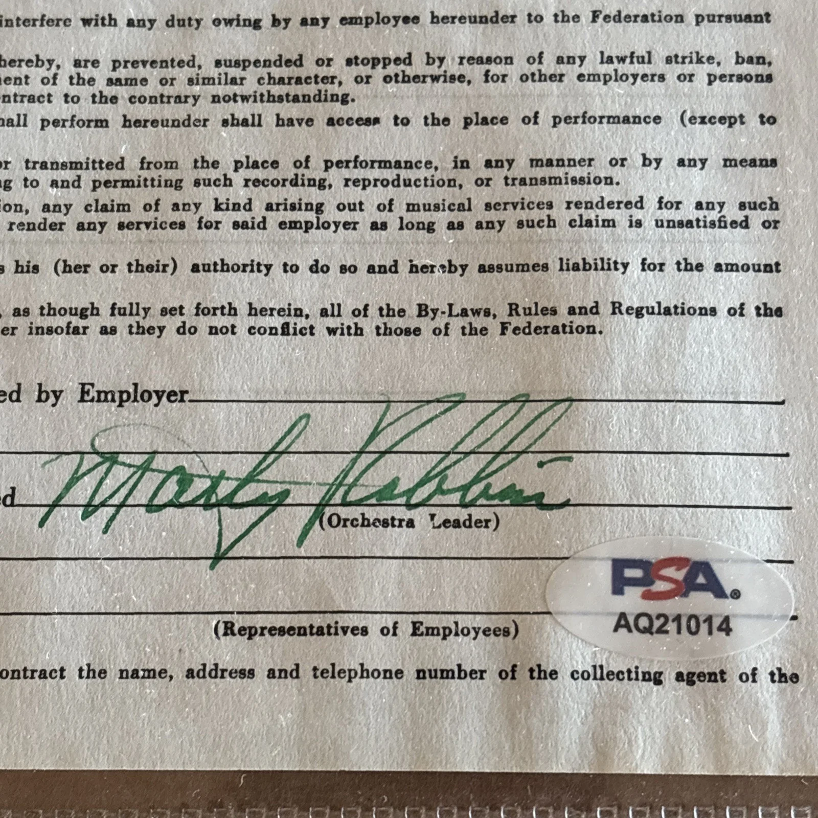**RARE** MARTY ROBBINS Signed Contract 1959 COUNTRY MUSIC LEGEND PSA CERT!, image 2