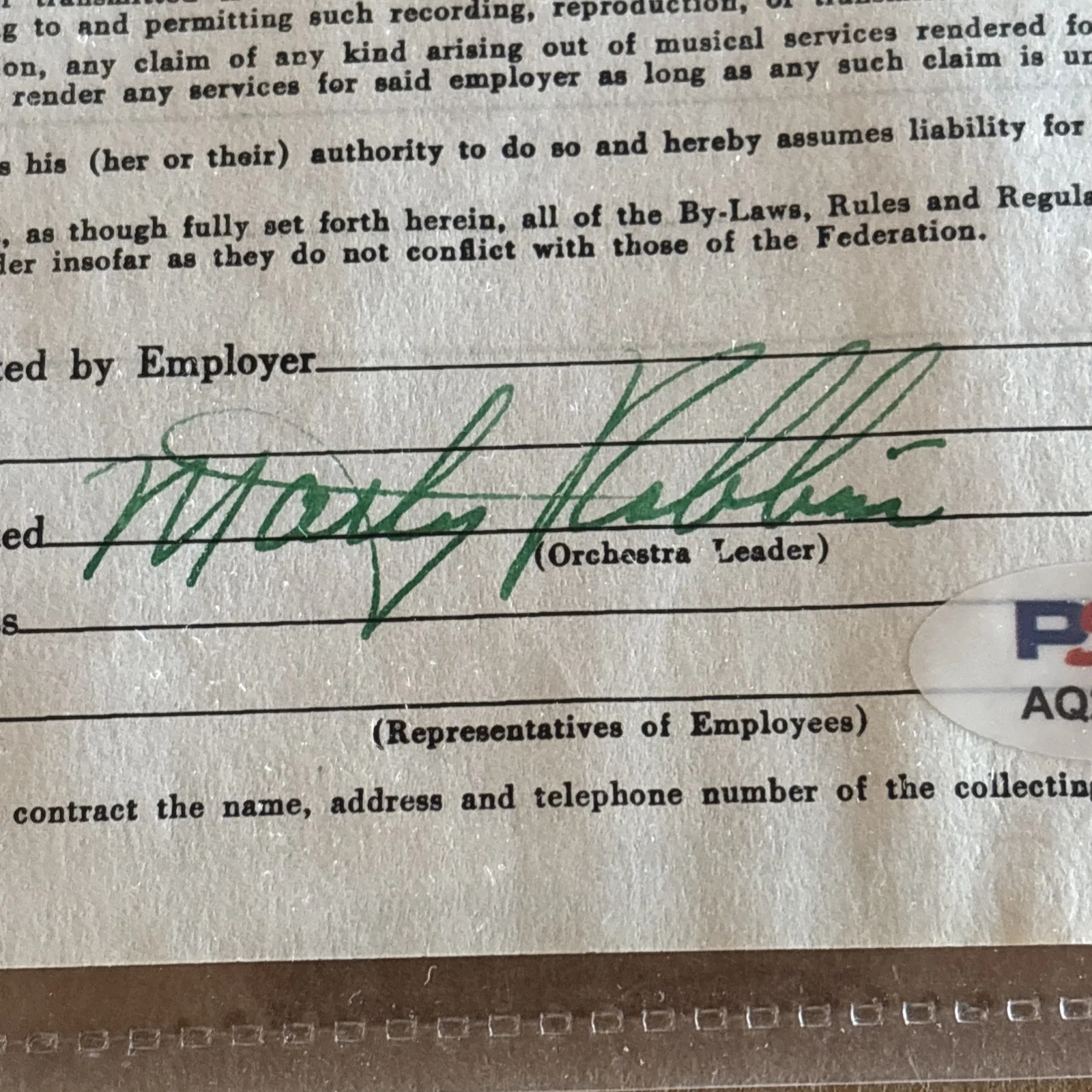 **RARE** MARTY ROBBINS Signed Contract 1959 COUNTRY MUSIC LEGEND PSA CERT!, image 3