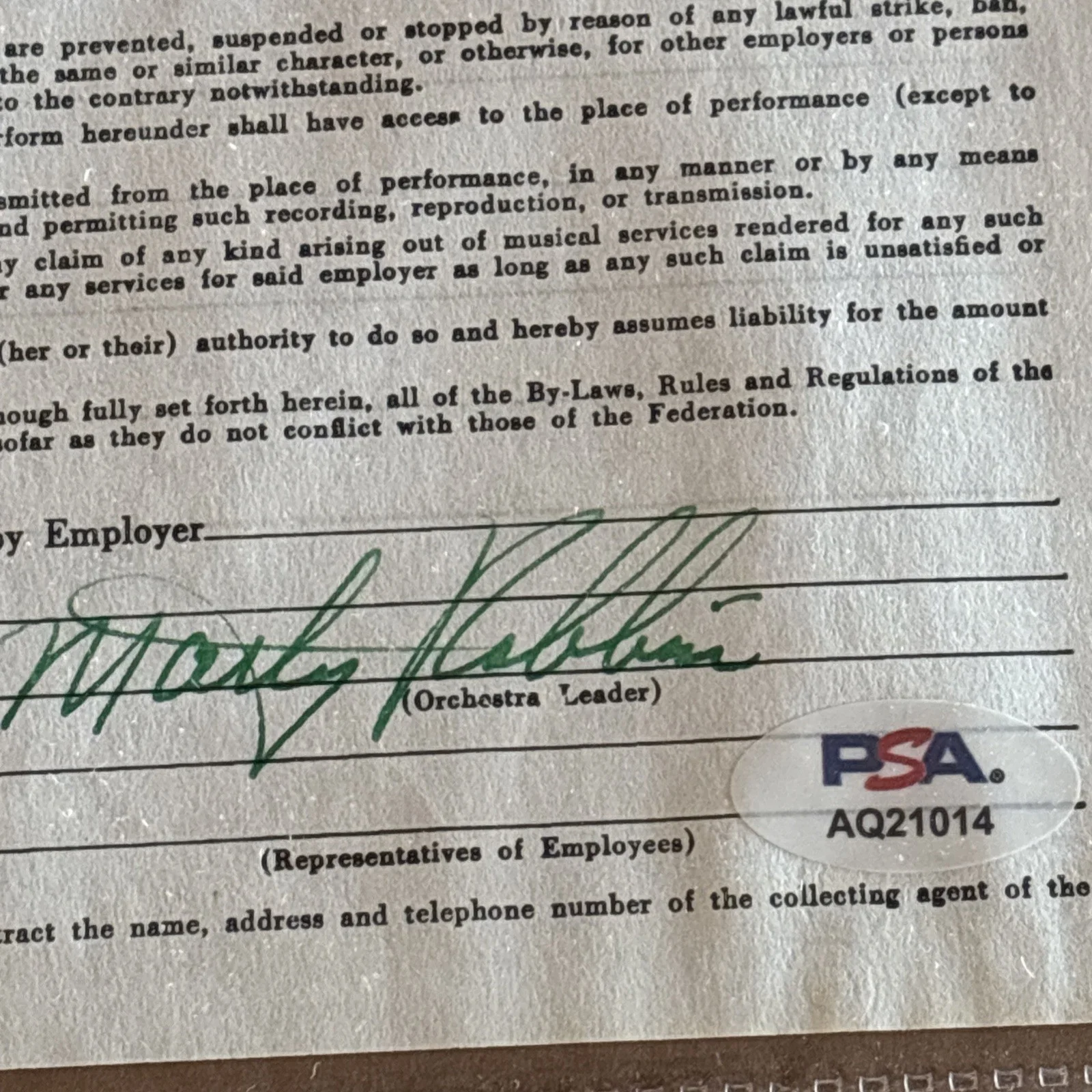 **RARE** MARTY ROBBINS Signed Contract 1959 COUNTRY MUSIC LEGEND PSA CERT!, image 4