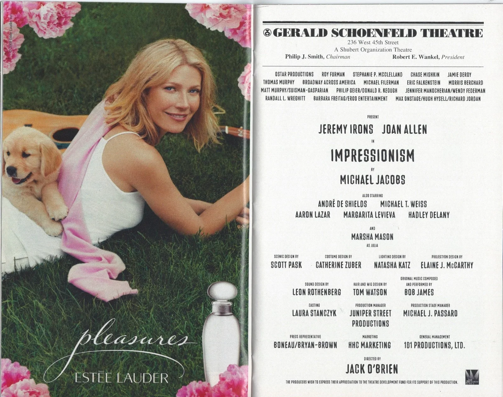 Jeremy Irons, Joan Allen — Jeremy Irons & Joan Allen signed Impressionism Playbill - Broadway Show, изображение 2