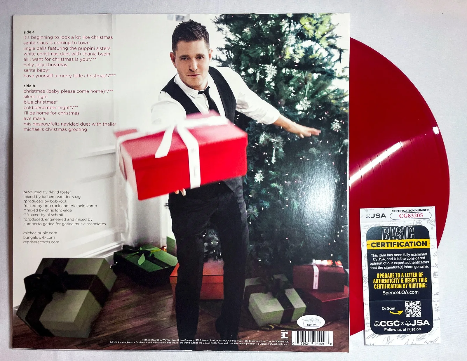 Michael Buble Signed Autographed CHRISTMAS Red Vinyl Album EXACT Proof JSA, image 4
