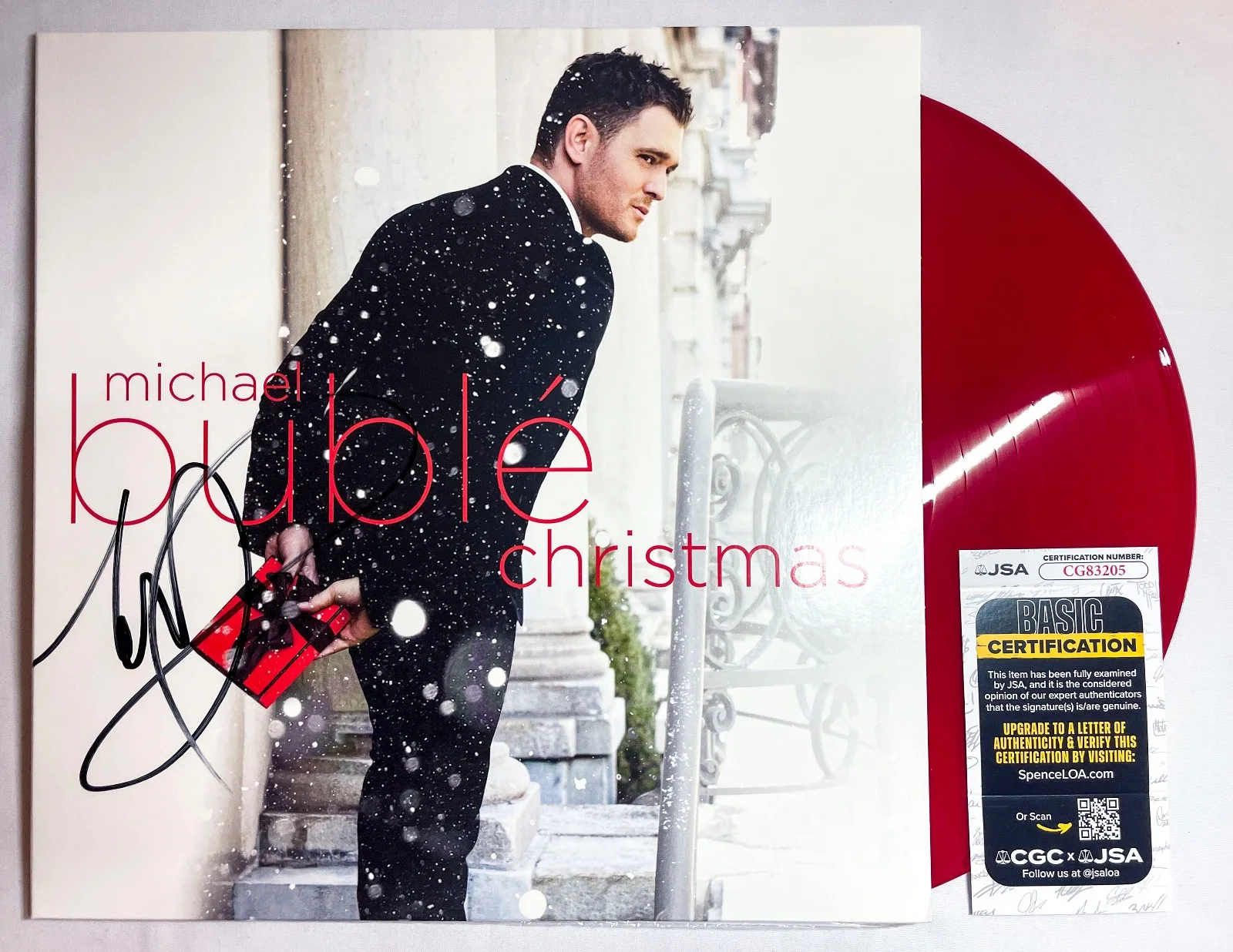 Michael Buble Signed Autographed CHRISTMAS Red Vinyl Album EXACT Proof JSA, image 5