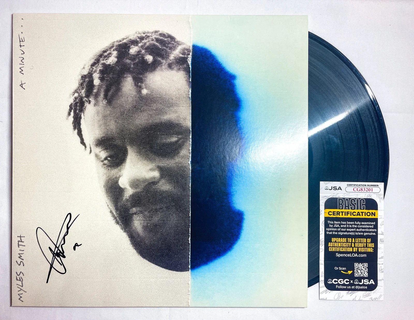 Myles Smith STARGAZING Signed Autographed A MINUTE Vinyl Album EXACT Proof JSA, изображение 2